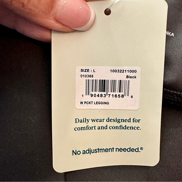 Tommy John Go Anywhere Leggings Black Pocket High-Rise Compression Size L - Picture 11 of 14